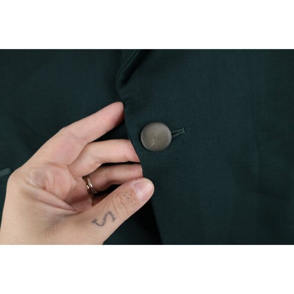 Vintage 50s Rockabilly Mens 39R Satin Trim Smoking Prom Tuxedo Jacket Green USA - Picture 4 of 16